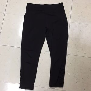 Basic Black Leggings with Side Detail Mid Rise